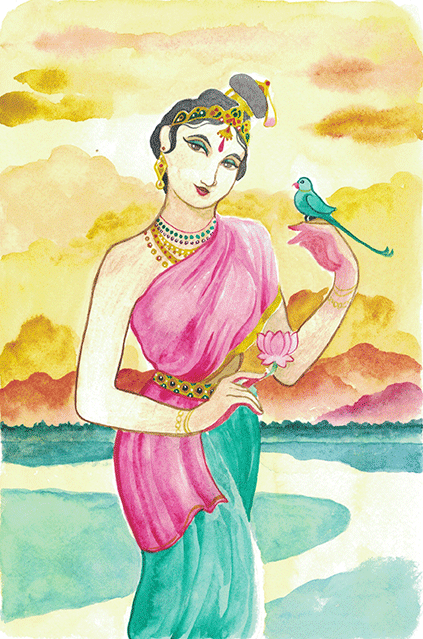 Andal, also known as Kothai, Nachiyar, and Godadevi, was the only female Alvar among the twelve Hindu poet-saints of South India. She was posthumously considered an avatar of the goddess Bhudevi.